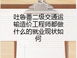 吐鲁番二级交通运输造价工程师都做什么的就业现状如何