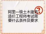 阿里一级土木建筑造价工程师考试需要什么条件及要求