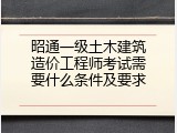 昭通一级土木建筑造价工程师考试需要什么条件及要求