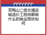 双鸭山二级交通运输造价工程师都做什么的就业现状如何