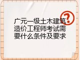 广元一级土木建筑造价工程师考试需要什么条件及要求