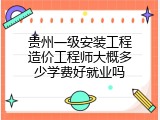 贵州一级安装工程造价工程师大概多少学费好就业吗