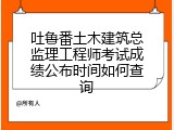 吐鲁番土木建筑总监理工程师考试成绩公布时间如何查询