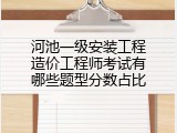 河池一级安装工程造价工程师考试有哪些题型分数占比