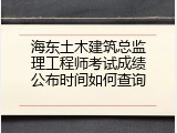 海东土木建筑总监理工程师考试成绩公布时间如何查询