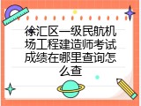 徐汇区一级民航机场工程建造师考试成绩在哪里查询怎么查