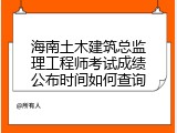 海南土木建筑总监理工程师考试成绩公布时间如何查询