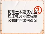梅州土木建筑总监理工程师考试成绩公布时间如何查询