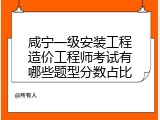 咸宁一级安装工程造价工程师考试有哪些题型分数占比