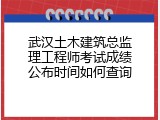 武汉土木建筑总监理工程师考试成绩公布时间如何查询