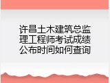 许昌土木建筑总监理工程师考试成绩公布时间如何查询