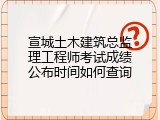 宣城土木建筑总监理工程师考试成绩公布时间如何查询