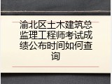 渝北区土木建筑总监理工程师考试成绩公布时间如何查询