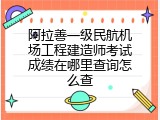 阿拉善一级民航机场工程建造师考试成绩在哪里查询怎么查