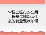 宜昌二级市政公用工程建造师都做什么的就业现状如何