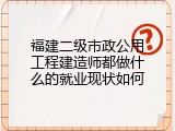 福建二级市政公用工程建造师都做什么的就业现状如何