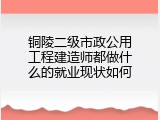 铜陵二级市政公用工程建造师都做什么的就业现状如何