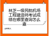 林芝一级民航机场工程建造师考试成绩在哪里查询怎么查