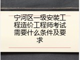 宁河区一级安装工程造价工程师考试需要什么条件及要求