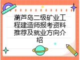 葫芦岛二级矿业工程建造师报考资料推荐及就业方向介绍