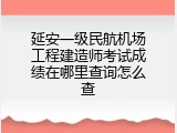 延安一级民航机场工程建造师考试成绩在哪里查询怎么查