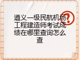 遵义一级民航机场工程建造师考试成绩在哪里查询怎么查