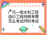广元一级水利工程造价工程师报考要怎么考试何时考试