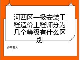 河西区一级安装工程造价工程师分为几个等级有什么区别