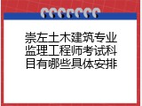崇左土木建筑专业监理工程师考试科目有哪些具体安排