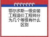 鄂尔多斯一级安装工程造价工程师分为几个等级有什么区别