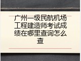 广州一级民航机场工程建造师考试成绩在哪里查询怎么查