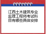 江西土木建筑专业监理工程师考试科目有哪些具体安排
