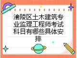 涪陵区土木建筑专业监理工程师考试科目有哪些具体安排
