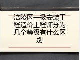涪陵区一级安装工程造价工程师分为几个等级有什么区别