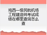 鸡西一级民航机场工程建造师考试成绩在哪里查询怎么查