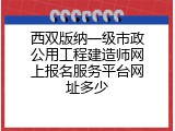 西双版纳一级市政公用工程建造师网上报名服务平台网址多少