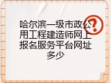 哈尔滨一级市政公用工程建造师网上报名服务平台网址多少