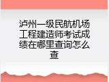 泸州一级民航机场工程建造师考试成绩在哪里查询怎么查