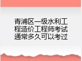 青浦区一级水利工程造价工程师考试通常多久可以考过