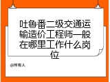 吐鲁番二级交通运输造价工程师一般在哪里工作什么岗位