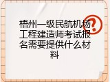 梧州一级民航机场工程建造师考试报名需要提供什么材料
