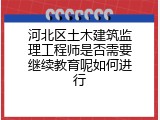 河北区土木建筑监理工程师是否需要继续教育呢如何进行