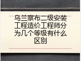 乌兰察布二级安装工程造价工程师分为几个等级有什么区别
