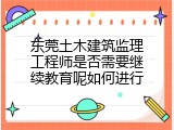 东莞土木建筑监理工程师是否需要继续教育呢如何进行