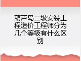 葫芦岛二级安装工程造价工程师分为几个等级有什么区别