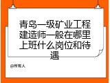 青岛一级矿业工程建造师一般在哪里上班什么岗位和待遇