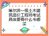 哈尔滨一级土木建筑造价工程师考试具体要看什么书哪买