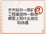 齐齐哈尔一级矿业工程建造师一般在哪里上班什么岗位和待遇