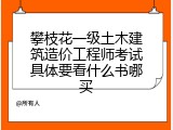 攀枝花一级土木建筑造价工程师考试具体要看什么书哪买
