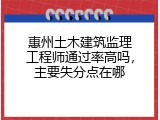惠州土木建筑监理工程师通过率高吗，主要失分点在哪